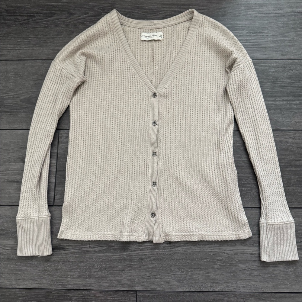 Abercrombie Soft and Cozy Button Up Waffle Henley